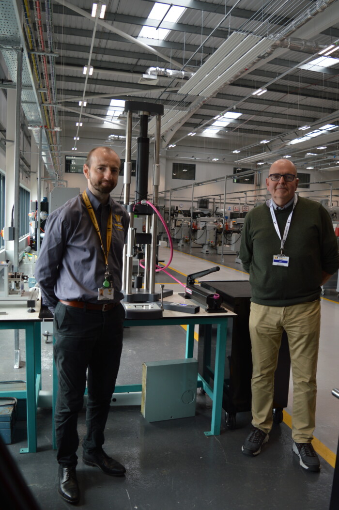 Engineering department’s Curriculum Manager Jim Wilkins and TecQuipment's installation Commissioning and Training Manager Dave