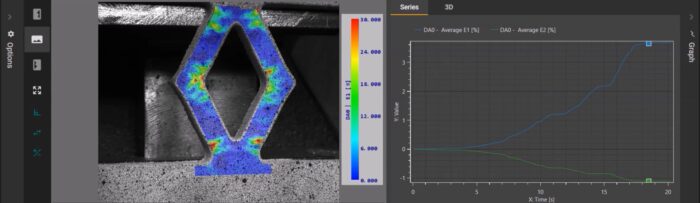 visualise stress-strain behaviour, full-field material testing in education, digital image correlation for teaching DefleX®
